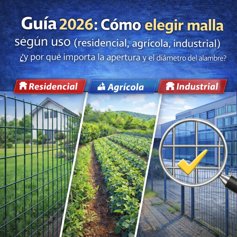 Guía 2026: Cómo elegir malla según uso (residencial, agrícola e industrial)
